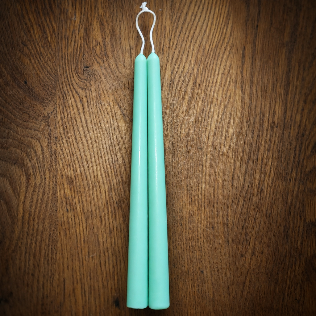 Seafoam Green taper candles