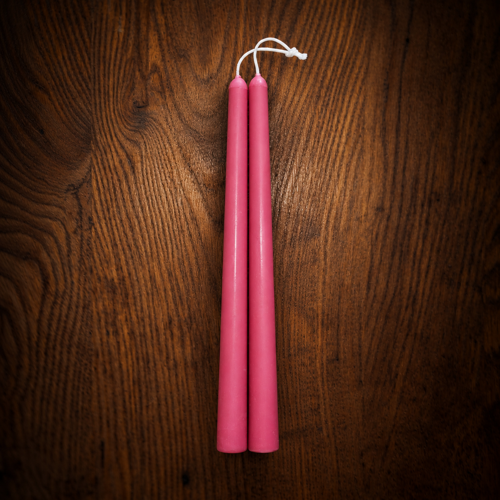 Coral Red taper candle