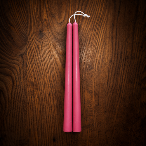 Coral Red taper candle